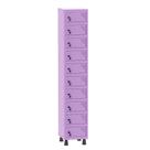 Armário Porta Objetos de Aço 1 Vão 10 Portas Fechadura Pandin 1,90 m Lilás Armário Porta Objetos de Aço 1 Vão 10 Portas Fechadura Pandin 1,90 m Lilás
