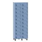 Armário Porta Objetos de Aço 2 Vãos 20 Portas Fechadura Pandin 1,90 m Azul Dali