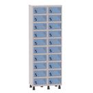 Armário Porta Objetos de Aço 2 Vãos 20 Portas Fechadura Pandin 1,90 m Cinza e Azul Dali