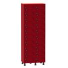 Armário Porta Objetos de Aço 2 Vãos 20 Portas Fechadura Pandin 1,90 m Vermelho