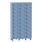 Armário Porta Objetos de Aço 3 Vãos 30 Portas Fechadura Pandin 1,90 m Azul Dali
