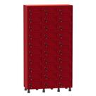 Armário Porta Objetos de Aço 3 Vãos 30 Portas Fechadura Pandin 1,90 m Vermelho