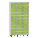 Armário Porta Objetos de Aço 3 Vãos 30 Portas Pitão Pandin 1,90 m Cinza e Verde Miró