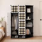 Armário Portátil Modular Organizador Com Sapateira Cabideiro 15 Compartimentos