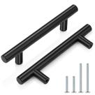 Armário preto de aço inoxidável Probrico de 6 cm, alças de tração, pacote com 5 Armário preto de aço inoxidável Probrico de 6 cm, alças de tração, pacote com 5