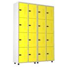 Armário Roupeiro Aço 16 Portas Academia Guarda Volume Trinco Amarelo