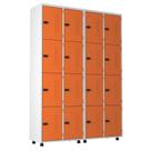Armário Roupeiro Aço 16 Portas Academia Guarda Volume Trinco Laranja Armário Roupeiro Aço 16 Portas Academia Guarda Volume Trinco Laranja