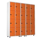 Armário Roupeiro Aço 20 Portas Academia Guarda Volume Trinco Laranja