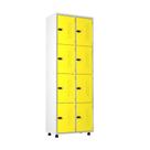 Armário Roupeiro Aço 8 Portas Academia Guarda Volume Amarelo