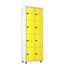 Armário Roupeiro Aço 8 Portas Academia Guarda Volume EA702 Amarelo