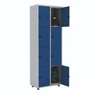 Armário Roupeiro Aço 8 Portas Academia Guarda Volume EA702 Azul