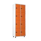Armário Roupeiro Aço 8 Portas Academia Guarda Volume EA702 Laranja