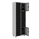 Armário Roupeiro Aço 8 Portas Guarda Volume Ea702 Preto