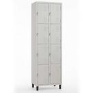 Armário Roupeiro De Aço 8 Portas Vestiário Academia Locker Cinza