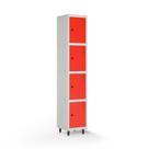 Armário Roupeiro Locker Guarda-Volume de Aço 4 Portas Pequenas com Fecho para Cadeado Vestiário Academia Vermelho/Cinza Armário Roupeiro Locker Guarda-Volume de Aço 4 Portas Pequenas com Fecho para Cadeado Vestiário Academia Vermelho/Cinza