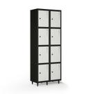 Armário Roupeiro Locker Guarda-volume de Aço 8 Portas Pequenas com Fecho para Cadeado Vestiário Academia
