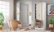Armário Sapateira Multiuso Grife com 2 Portas com Espelho, 1 Gaveta e 6 Prateleiras Internas - Demóbile Armário Sapateira Multiuso Grife com 2 Portas com Espelho, 1 Gaveta e 6 Prateleiras Internas - Demóbile