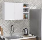 Armário suspenso duas portas e nicho 86cmx50cm 100% MDF Branco 15mmRB Móveis Planejados Armário suspenso duas portas e nicho 86cmx50cm 100% MDF Branco 15mmRB Móveis Planejados
