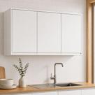 Armário Suspenso Nina 119CM 3 Portas MDF MDP Bater Branco Móveis Lopas Armário Suspenso Nina 119CM 3 Portas MDF MDP Bater Branco Móveis Lopas
