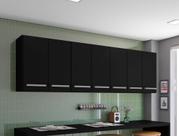 Armario Suspenso para Cozinha 7 Portas Preto Bangladesh Bela Casa