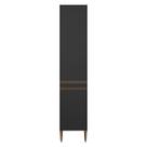 Armário Vertical 40cm Cozinha 2 Portas com Puxador Bronze Preto
