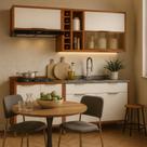 Armários Modulares Para Cozinha Planejada Lumiar Vidro Reflecta 2 mt Moderna