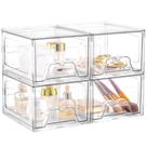 Armazenamento de gavetas de plástico Homaigie Clear Stackable, pacote com 4