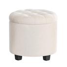 Armazenamento de veludo redondo Ottoman SONGMICS 45x44 cm