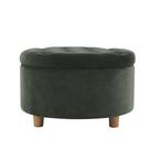 Armazenamento: otomano HomePop Home Decor, redondo, verde loden, 28 cm