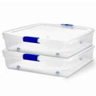 Armazenamento Sob a Cama HOMZ Transparente Empilhável 56 Quart x2