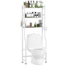 Armazenamento sobre o banheiro AriseWork de 3 camadas com suporte de papel branco