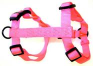 Arnês para cães Hamilton ajustável, confortável, nylon, rosa quente