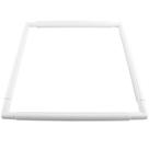 Aro de bordado Metuynm, quadrado grande, 43,1 cm, plástico branco Aro de bordado Metuynm, quadrado grande, 43,1 cm, plástico branco