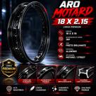 Aro de roda motard 18x70 2.15 36 furos aluminio preto brilhante