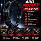 Aro de roda motard 18x80 2.50 36 furos aluminio preto brilhante