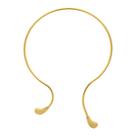 Aro organico com gota nas pontas dourado em bijuteria