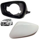 Aro retrovisor e capa branco sem furo hb20 2012 a 19 esquerd