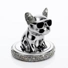 Aromatizador Automotivo Bulldog Prata Luxo Difusor Decorativo Perfume Painel Carro