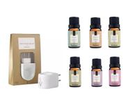 Aromatizador Elétrico Porcelana Com 6 Essências 10Ml Via Aroma Aromatizador Elétrico Porcelana Com 6 Essências 10Ml Via Aroma