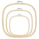 Aros de bordado Caydo Square 15 cm, 20 cm, 25 cm, bambu, 3 peças