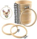 Aros de bordado FEBSNOW 10 cm, material natural, 16 peças