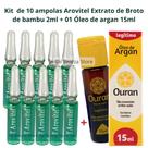 Arovitel 10 Extrato de Broto De Bambu 2ml + 1 Óleo de argan Ouran 15 ml Arovitel 10 Extrato de Broto De Bambu 2ml + 1 Óleo de argan Ouran 15 ml