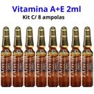 Arovitel Vitamina A+E 2 Ml Kit C/ 8 Ampolas - Fortalecimento Capilar