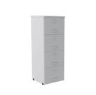 Arquivo 04 Gavetas P25 Pandin 1,30 M Cinza Cristal