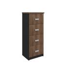 Arquivo de 04 gavetas pasta suspensa Nature/Preto 1,280,480,43 cm Incoflex