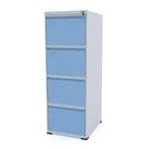 Arquivo Em Aço 4 Gavetas Com Portas Azul - Pandin