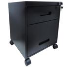 Arquivo Gaveteiro Volante de Aço 2 Gavetas Home Office Preto - ULTRA Móveis