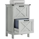 Arquivo Vertical HOMCOM com 2 Gavetas e Trilhos Silenciosos Cinza