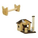 Arranhador Casa Para Gatos Sem Rede Poste Sisal Cara de Gato Brinquedos - Miupet