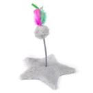 Arranhador Cinza Gato Estrela Com Mola Divertido Pelucia